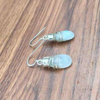 Wirewrapped Moonstone Earring In 925 Silver