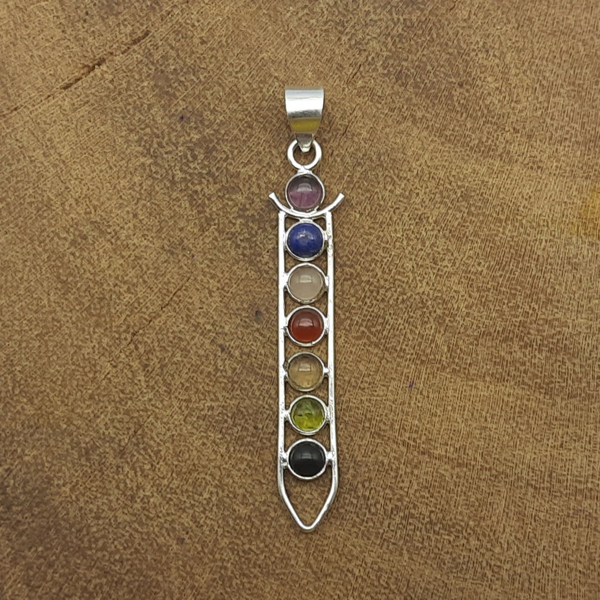 7 Chakra 925 Silver Healing Pendant Necklace