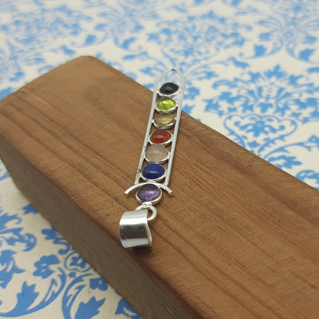 7 Chakra 925 Silver Healing Pendant Necklace