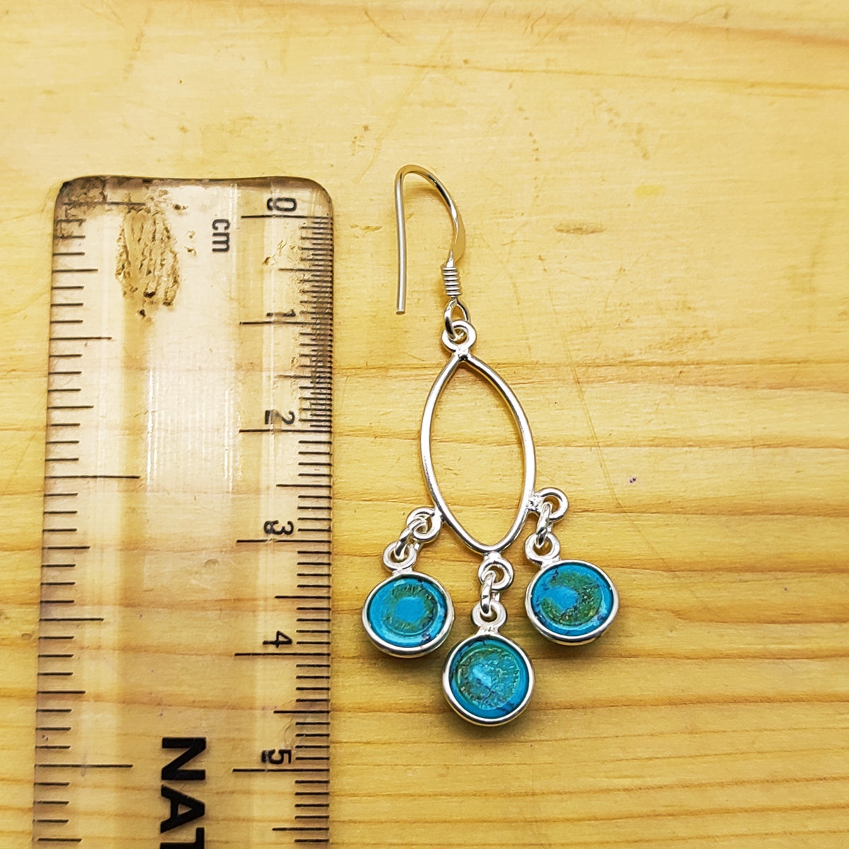 Turquoise Silver Dangle Earrings – Elegant Minimalist Design