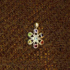 7 Chakra Flower Design 925 Silver Boho Necklace Handmade Pendant