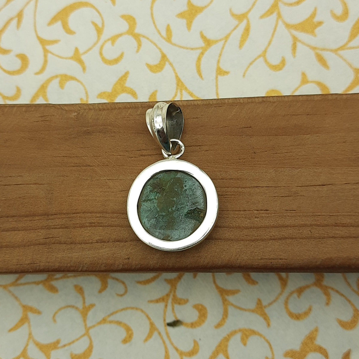 925 Sterling Silver Malachite Pendant – Natural Gemstone Handmade Tribal Bohemian Jewelry