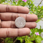 925 Silver Lord Kali Handpainted Glass Pendant Designer Frame