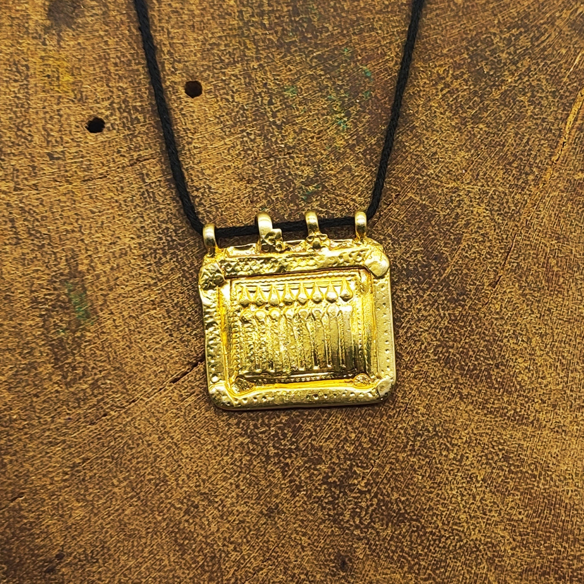 Gold Plated Tribal Seven Sisters Patdi Vintage Solid Silver Pendant Antique Finish One of a Kind