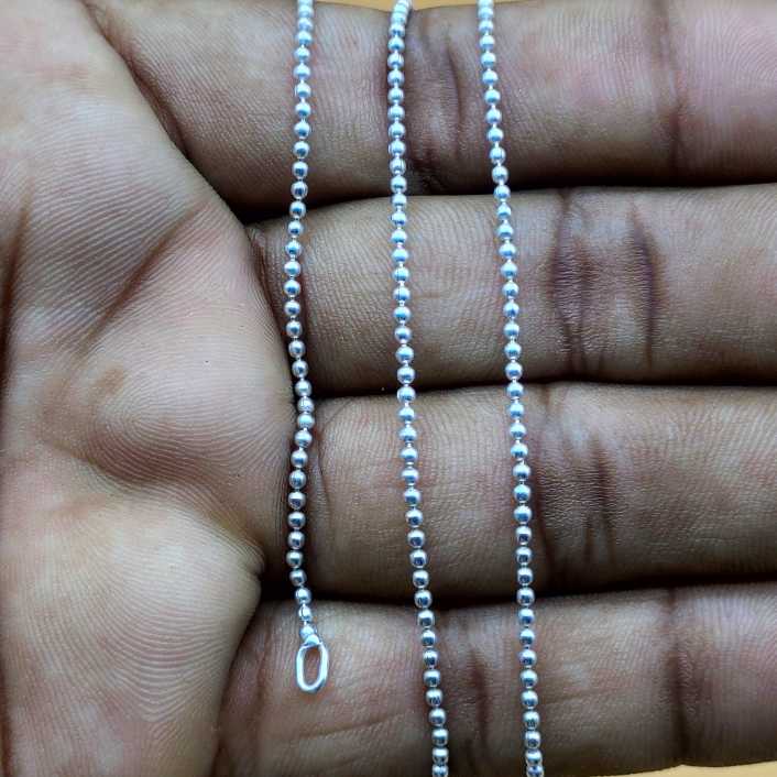 925 Silver Ball Chain Necklace 16-22 Inch Stamped Dainty Chain