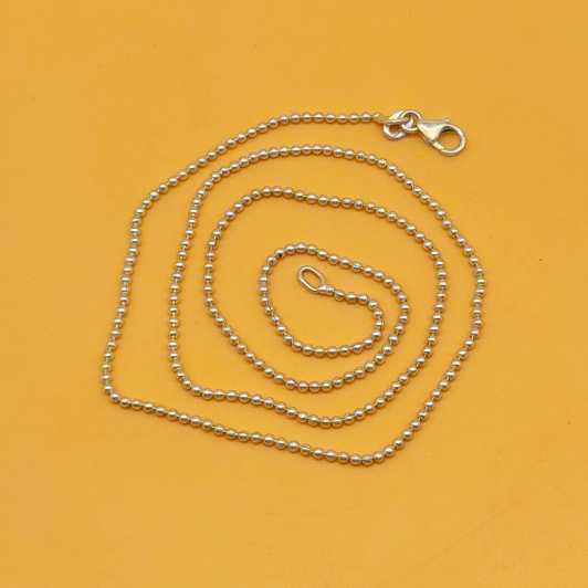 925 Silver Ball Chain Necklace 16-22 Inch Stamped Dainty Chain