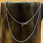 925 Silver Ball Chain Necklace 16-22 Inch Stamped Dainty Chain