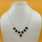 Black Onyx 925 Silver Party Wear Gemstone Necklace