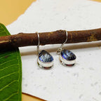 Unique Blue Mystic Toapz Gemstone Cluster Sterling Silver Earrings