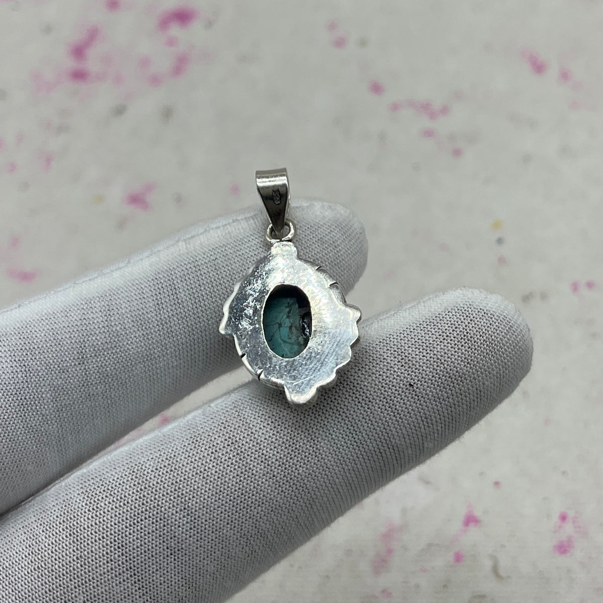 Tibet Turquoise 925 Sterling Silver Handmade Pendant | Classic Tribal Jewelry