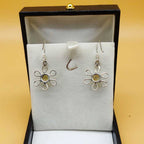 925 Sterling Silver Citrine Round Shape Earrings