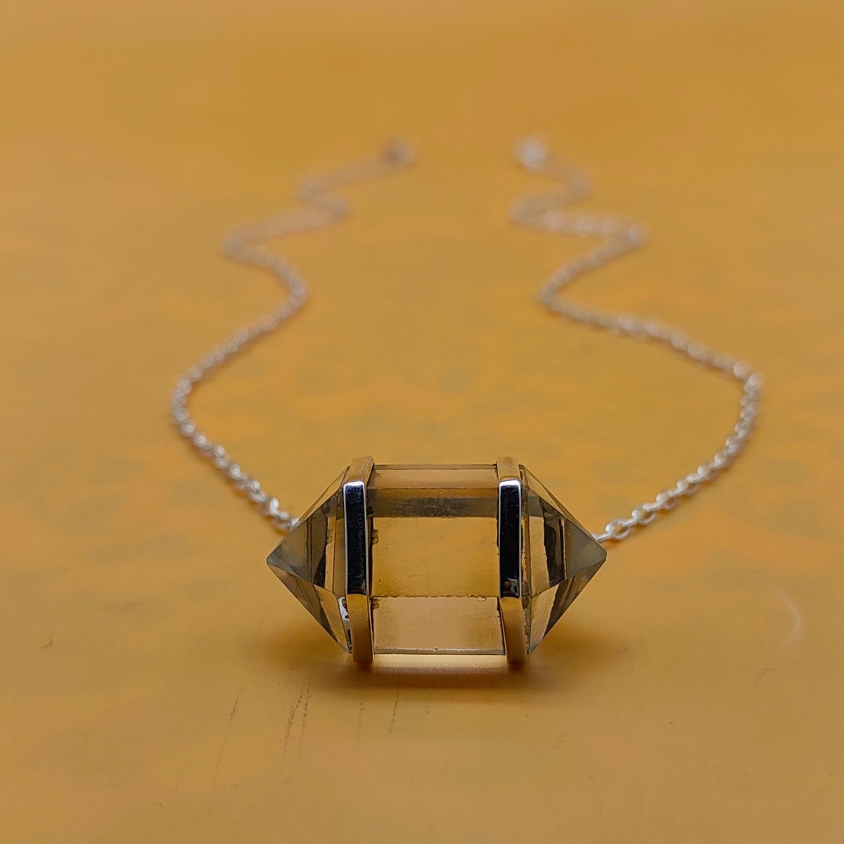 Crystal Double Terminated 925 Silver Chain Pendant