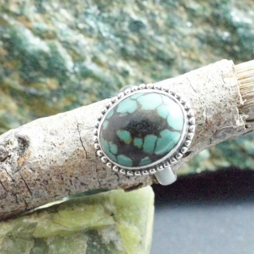 Designer Tibeti Turquoise Gemstone 925 Sterling Silver Ring