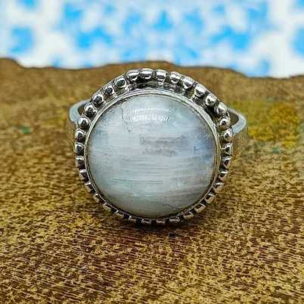 Rainbow Moonstone Oval Shape 925 Sterling Silver Handmade Gemstone Boho Ring