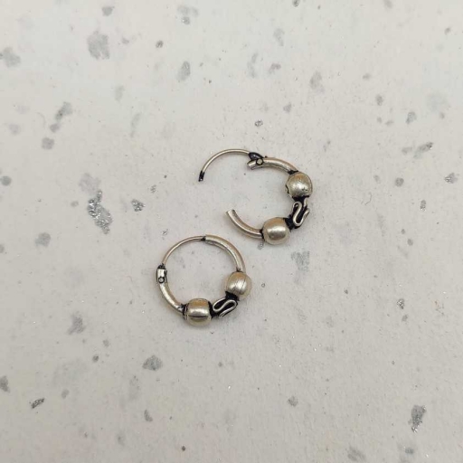 Small 925 Sterling Silver Handmade Bohemian Cartilage Hoop Earring