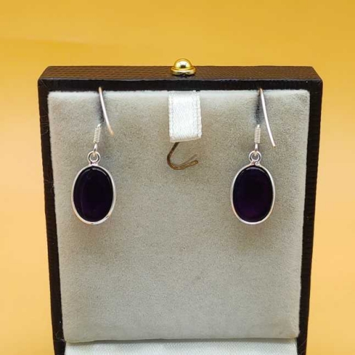 925 Sterling Silver Handmade Bohemian Black Onyx Bezel Design Earring