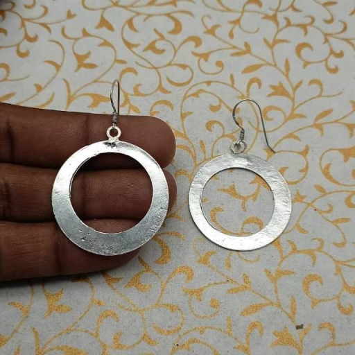Round Shape 925 Sterling Silver Bohemian Earring
