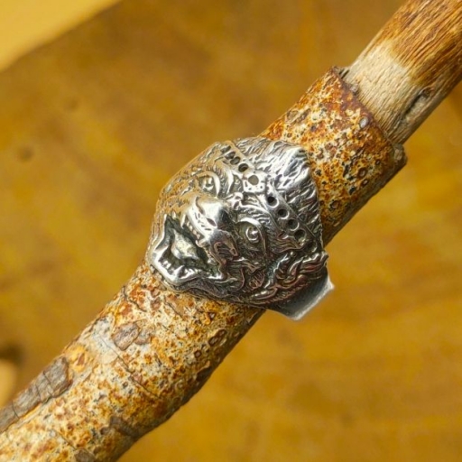 925 Sterling Silver Lion Designer Unisex Silver Band Ring