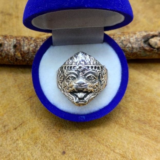 925 Sterling Silver Lion Designer Unisex Silver Band Ring