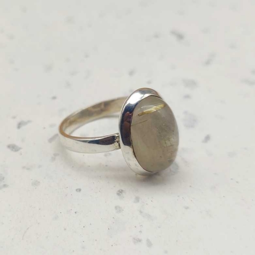 Rutile Quartz Gemstone 925 Sterling Silver Handmade  Ring