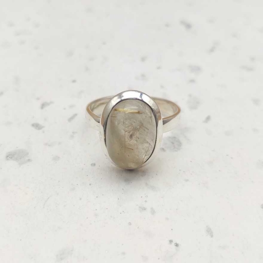 Rutile Quartz Gemstone 925 Sterling Silver Handmade  Ring