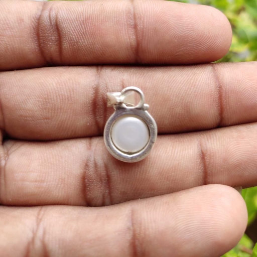 925 Sterling Silver Natural  Freshwater Dainty Silver Pearl  Pendant