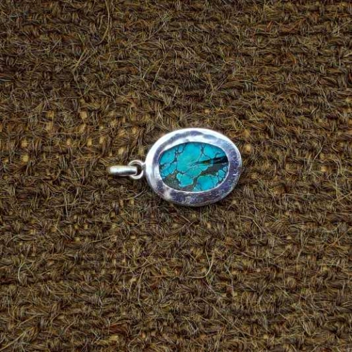 925 Sterling Silver Tibeti Turquoise Stone Unique & Classic Stylish Pendant For Her
