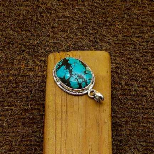 925 Sterling Silver Tibeti Turquoise Stone Unique & Classic Stylish Pendant For Her