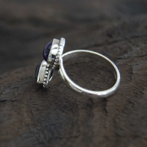 Handmade 925 Sterling Silver Amethyst Gemstone Bohemian Adjustable Ring