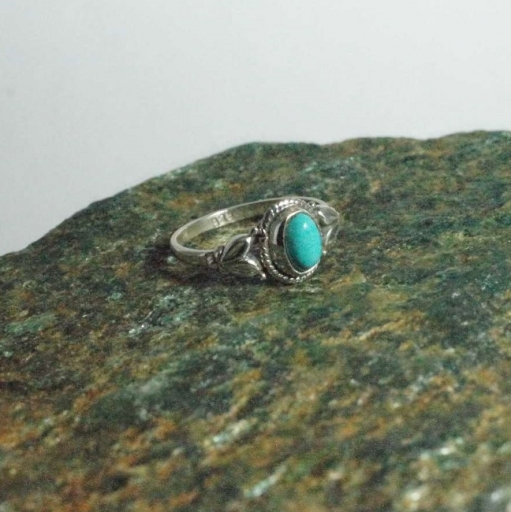 Cabochon Turquoise Gemstone 925 Sterling Silver Designer Fine Ring