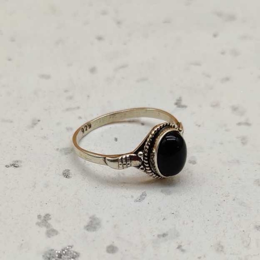 Black Onyx Gemstone Designer Oval Shape 925 Sterling Silver Ring