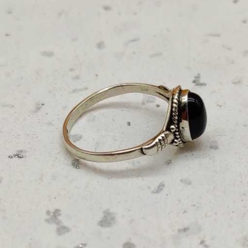 Black Onyx Gemstone Designer Oval Shape 925 Sterling Silver Ring
