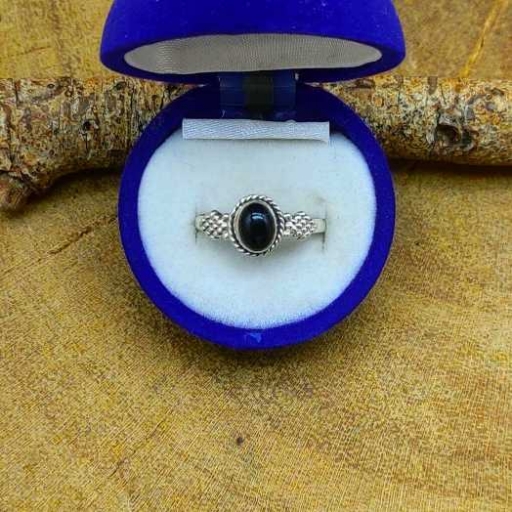 925 Sterling Silver Designer Black Onyx Gemstone Handmade Ring