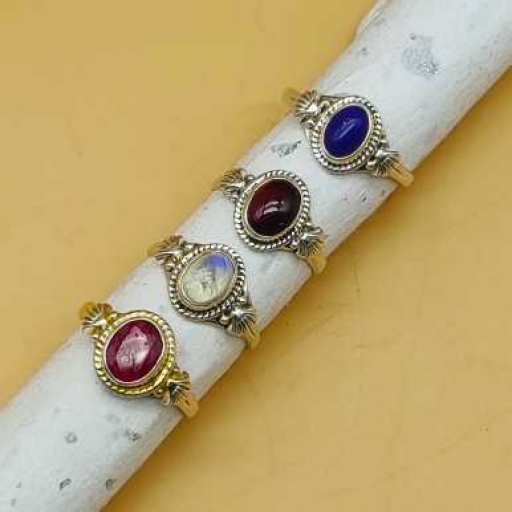 925 Sterling Silver Designer Lapis Lazuli Gemstone Party Wear Ring