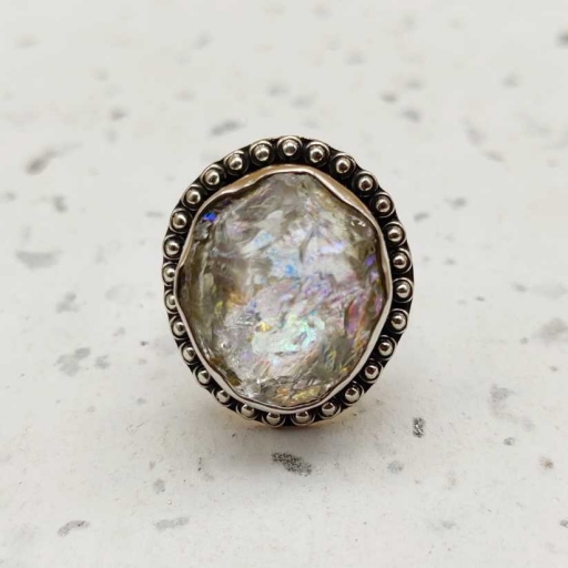 Faceted Mystic Topaz Gemstone 925 Sterling Silver Designer Ring