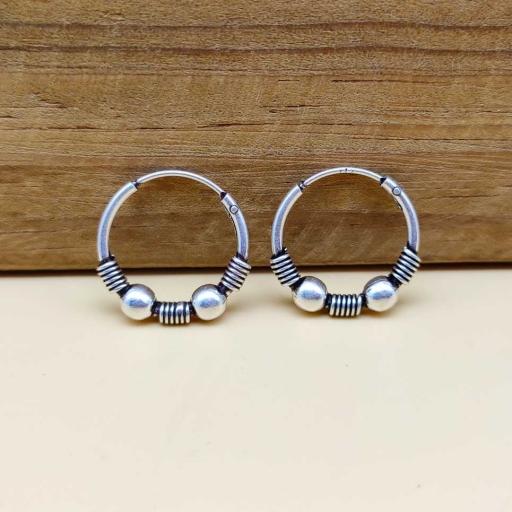 Bohemian 925 Sterling Silver Dainty Hoop Earring