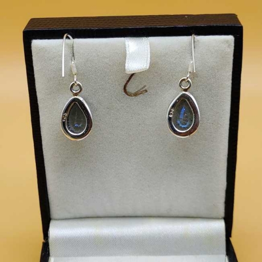 Faceted Blue Mystic Topaz Gemstone Handmade 925 Sterling Silver Earring