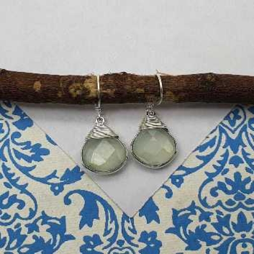 Green Amethyst Drop Shape Gemstone Handmade 925 Sterling Silver Wire Wrapped