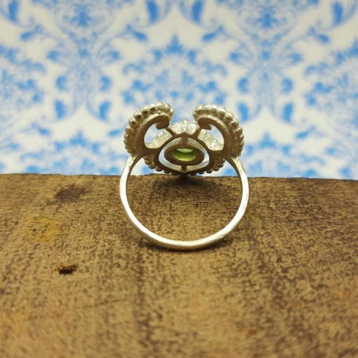 Peridot Gemstone Antique Designer 925 Sterling Silver Partywear Ring