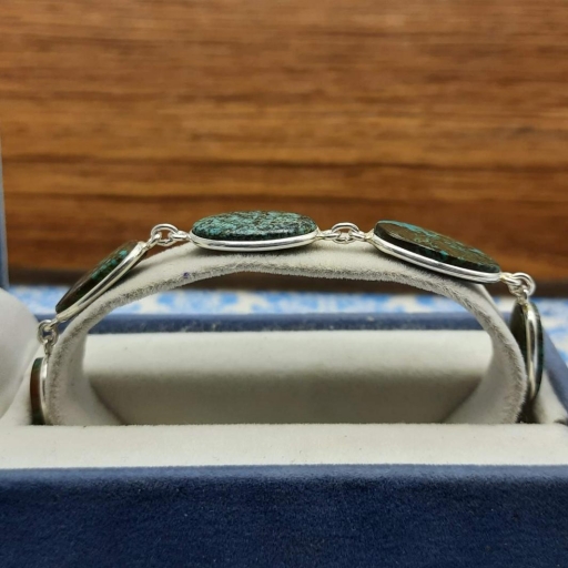 Tibeti Turquoise Gemstone Designer 925 Sterling Silver Casual  Bracelet