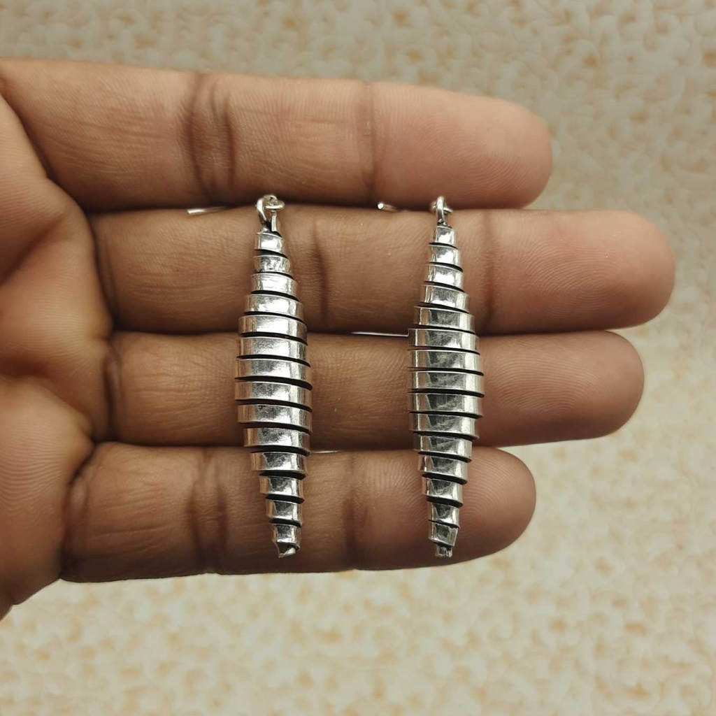 Chilly Shape Spiral Designer 925  Sterling Silver Artisan Jewelry Earring