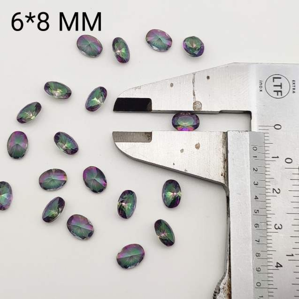 6*8mm Oval Shape Faceted Mystic Topaz Loose Gemstone Lot Of 25 pcs