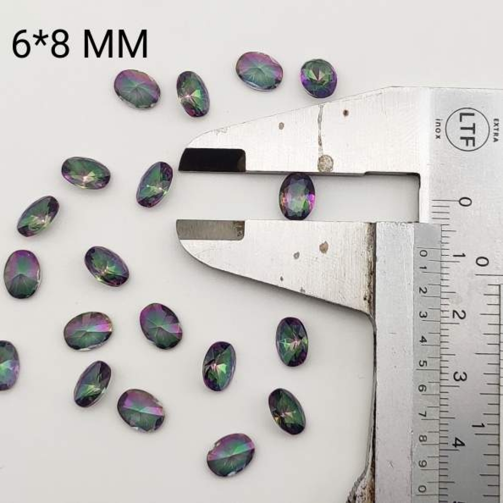 6*8mm Oval Shape Faceted Mystic Topaz Loose Gemstone Lot Of 25 pcs