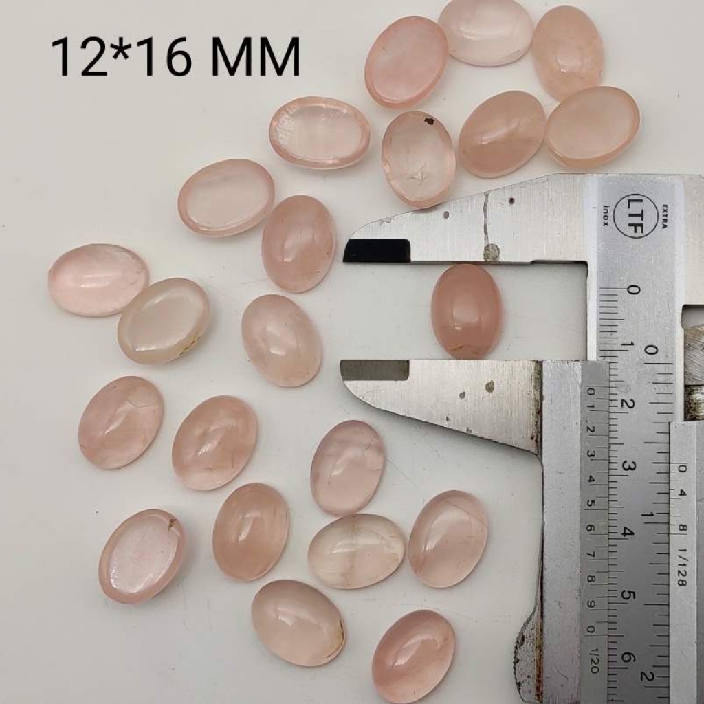 12*16mm Natural Oval Shape Loose Rose Quartz Gemstone AAA+ Quality Calibrated Cabs