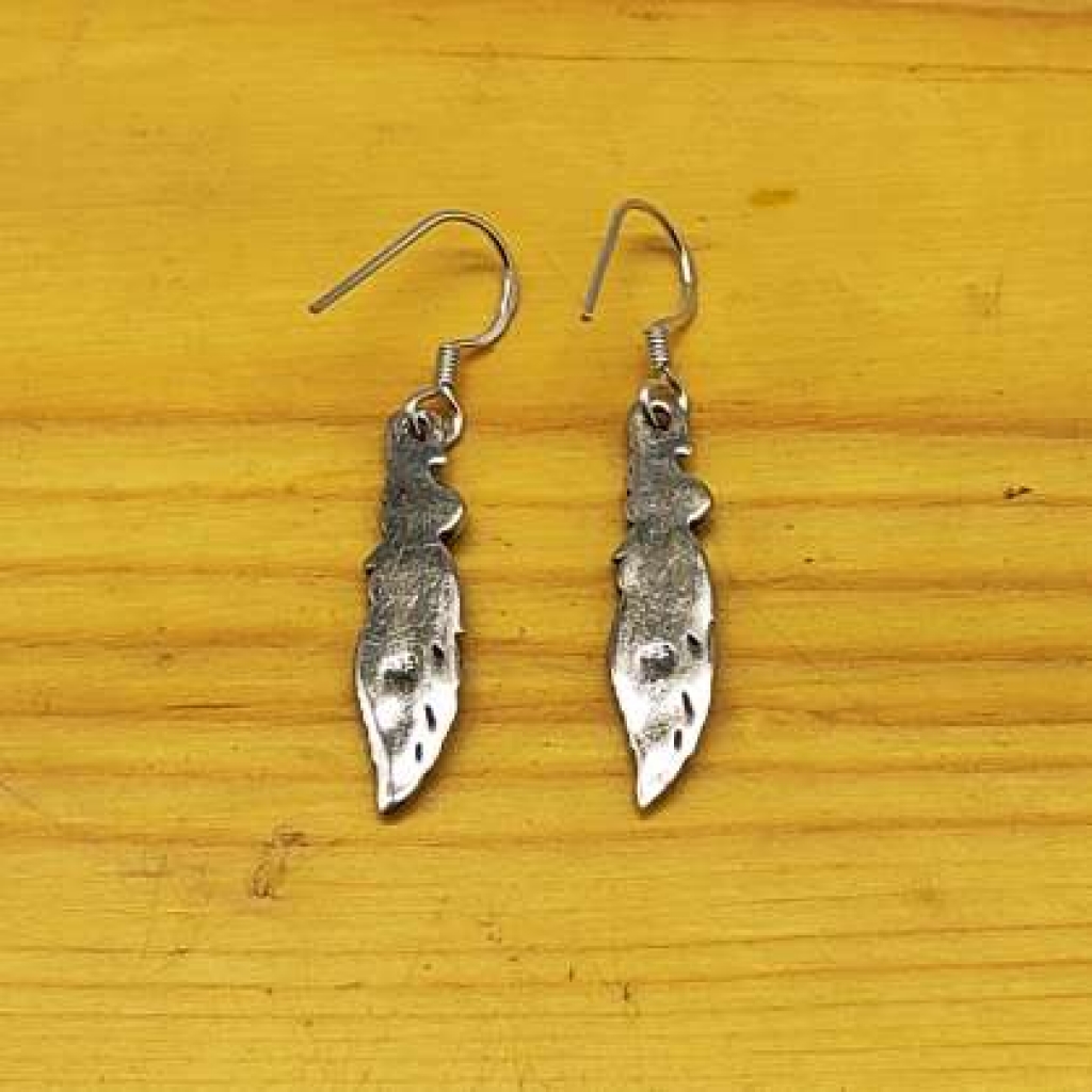 925 Sterling Silver Leaf shape handmade Boho earring Jewelry