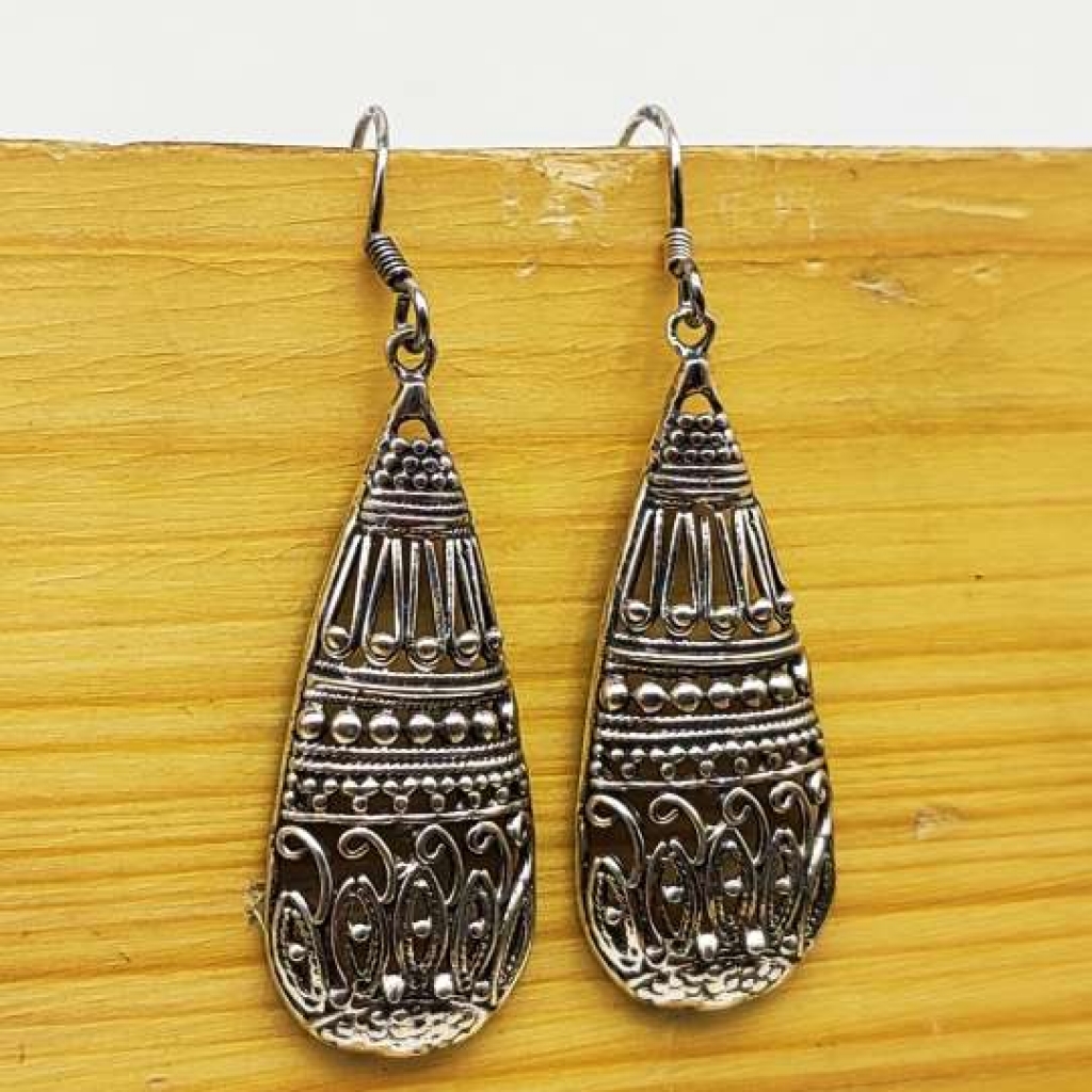 925 Sterling Silver Drop Design Handmade earring Jewelry