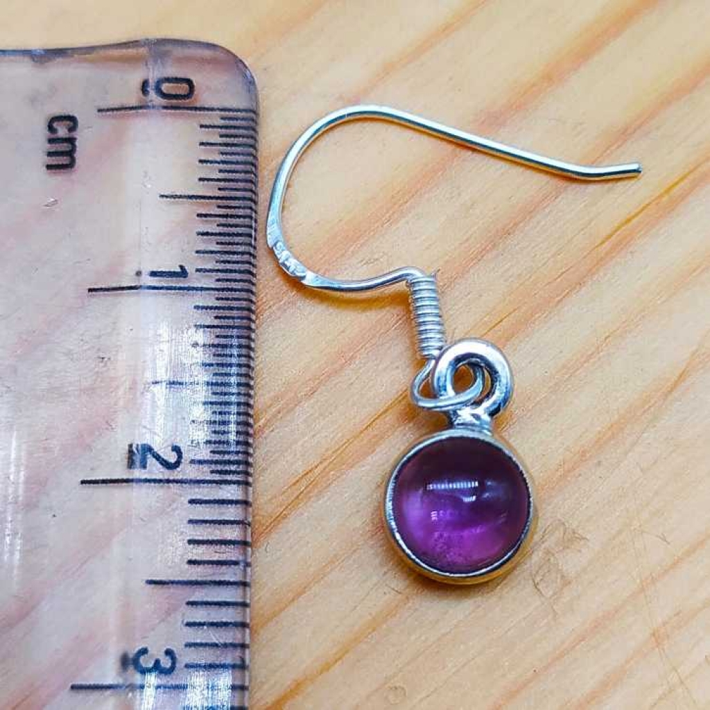 925 Sterling Silver Amethyst Oval Shape Gemstone Handmade Earring