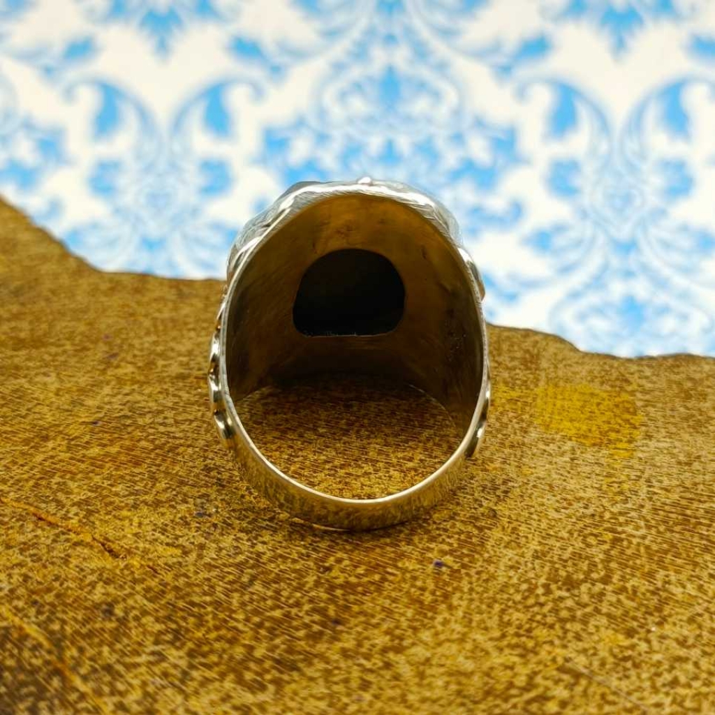 925 Sterling Silver Pyrite Round Shape Handmade Gemstone Boho Ring