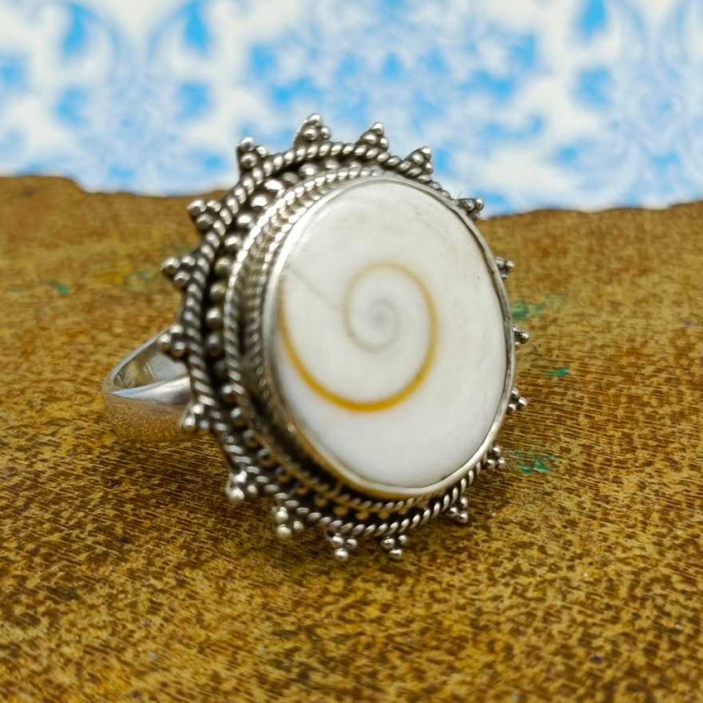 925 Sterling Silver Shiva Eye Gemstone Oval Shape Handmade Ring