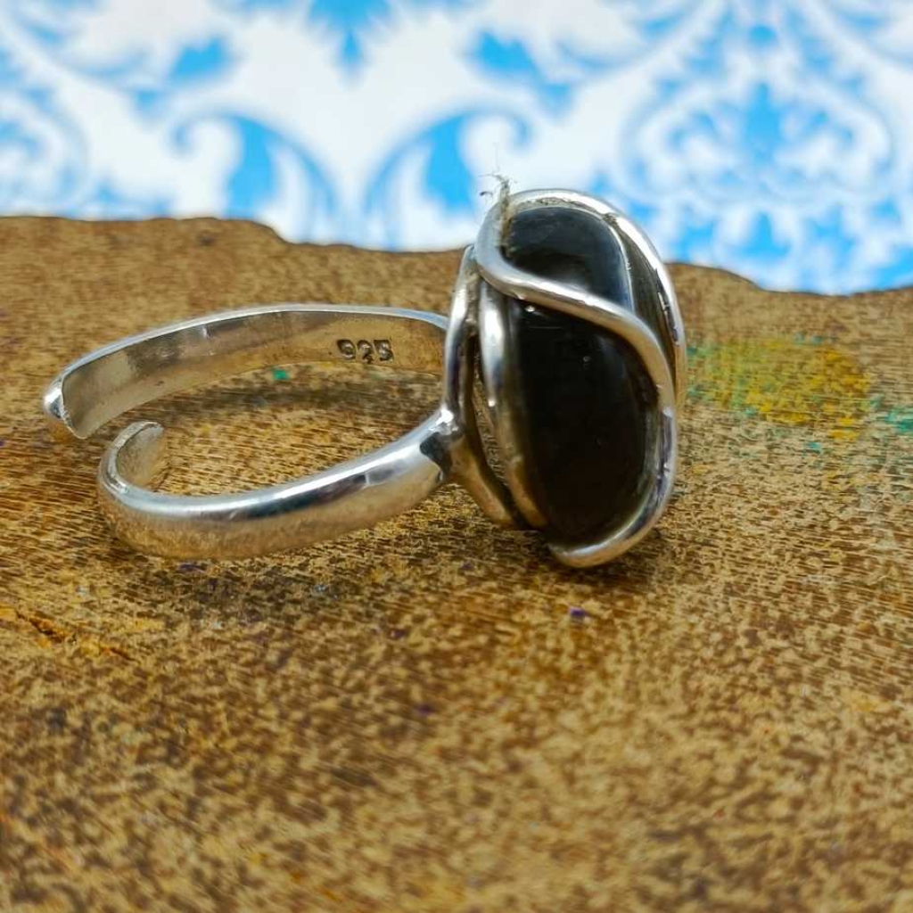 925 Sterling Silver Labradorite  Gemstone Oval Shape Boho Ring